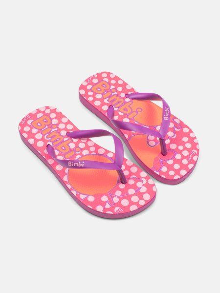 Chinelo Infantil Bimbi Pink Bow Fun com Poá