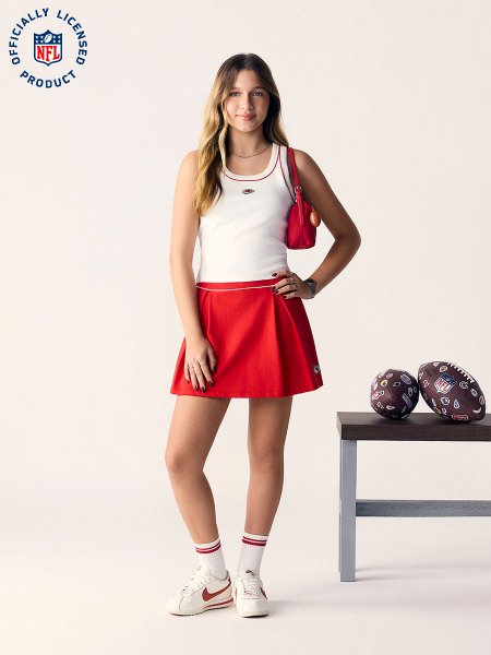 Conjunto Feminino Vermelho com Pregas Kansas City Chiefs Authoria