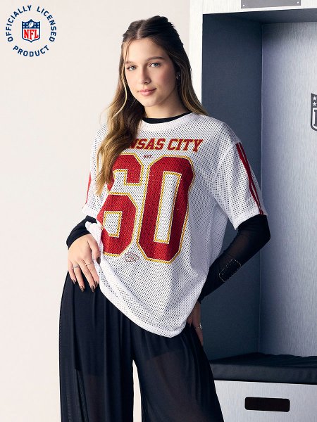 T-Shirt Over NFL Feminina College Kansas City Chiefs da Authoria