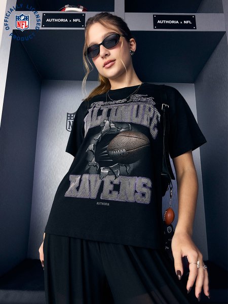 T-Shirt NFL Baltimore Ravens com Strass da Authoria