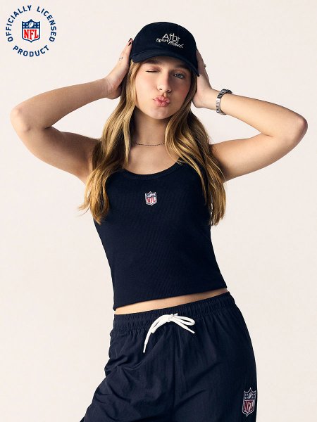 Regata Feminina Authoria Preta Canelada da NFL