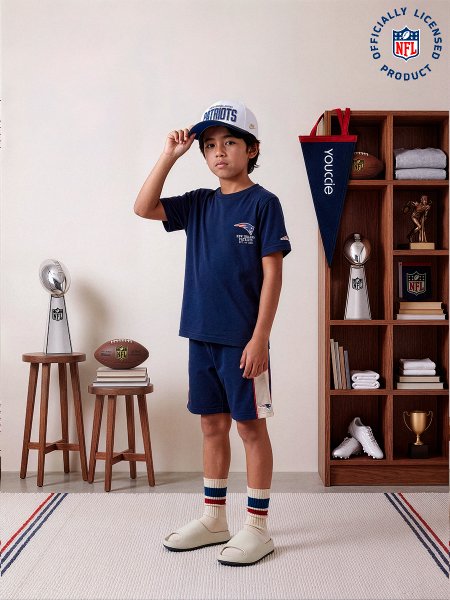 Conjunto Infantil NFL England Patriots Azul Marinho