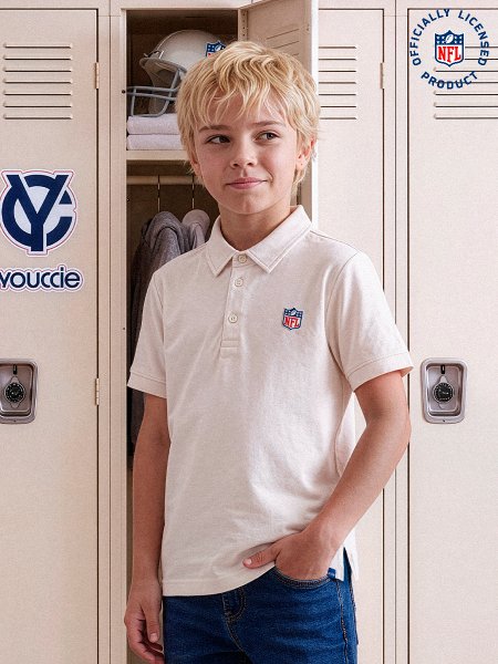 Polo Infantil NFL Classic Club Off White da Youccie