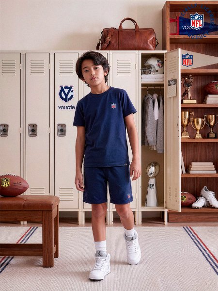Bermuda Infantil NFL Azul Marinho